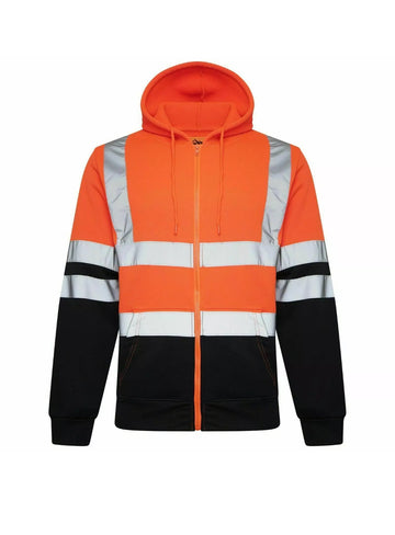 Mens Hi Vis Zip Work Hoodie