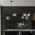Nordic Glass Ball Chandelier - Modern Dining Room Light Fixture with LED Suspension Design