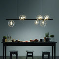 Nordic Glass Ball Chandelier - Modern Dining Room Light Fixture with LED Suspension Design