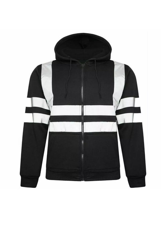 Mens Hi Vis Zip Work Hoodie