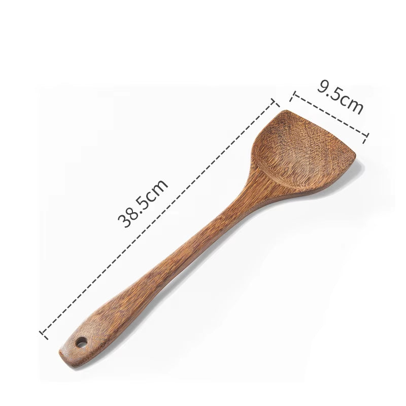Kitchen Utensils Set Non-Stick Cookware for Kitchen Wooden Handle Soup Spoon Spatula Rice Spoon Shovel Kitchen Accessories