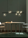 Nordic Glass Ball Chandelier - Modern Dining Room Light Fixture with LED Suspension Design