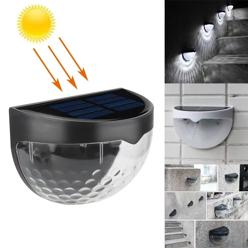 Solar Light Outdoor Street LED Lights Control Induction Courtyard Decoration Solar Fence Wall Light Semi-Circular Energy-Saving