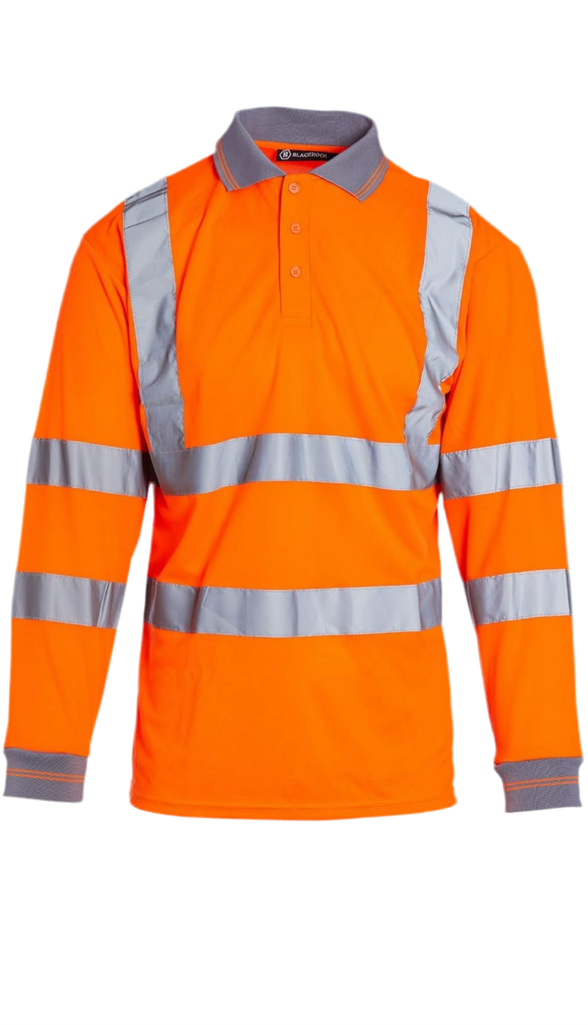 Hi Vis Workwear Long Sleeve Polo Shirt - Orange