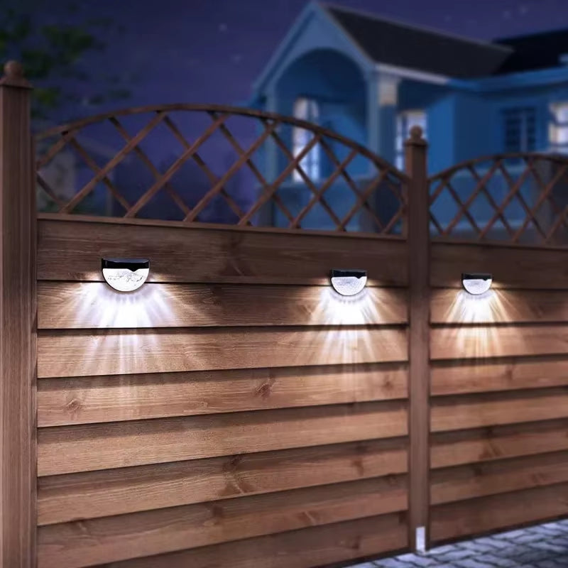 Solar Light Outdoor Street LED Lights Control Induction Courtyard Decoration Solar Fence Wall Light Semi-Circular Energy-Saving