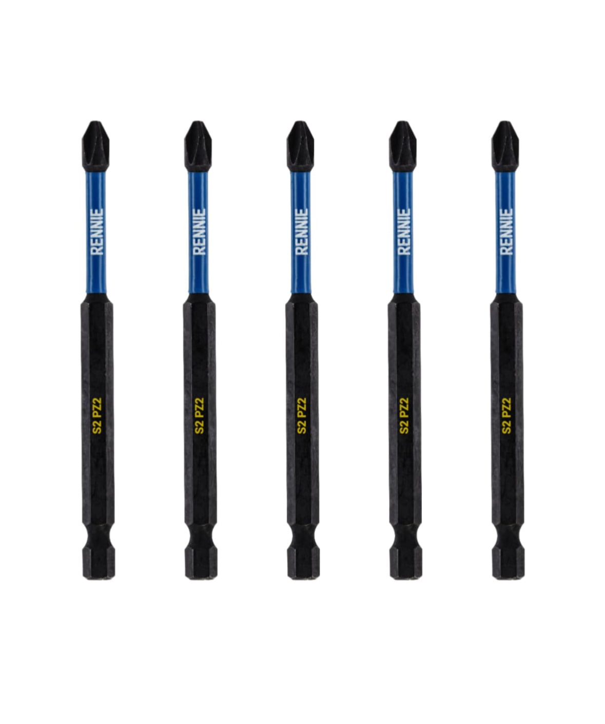 Long Series 100mm PZ2 Magnetic Screwdriver Bit Set - 5 Piece