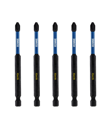 Long Series 100mm PZ2 Magnetic Screwdriver Bit Set - 5 Piece