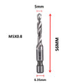 Hex Shank Titanium Plated HSS Screw Thread Metric Tap Drill Bits Screw Machine Compound Tap M3 M4 M5 M6 M8 M10 Hand Tools