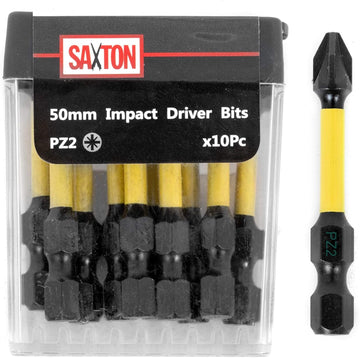 Saxton PZ2-50mm Pozi-Drive Impact Drill Bit Set - 10 Pack