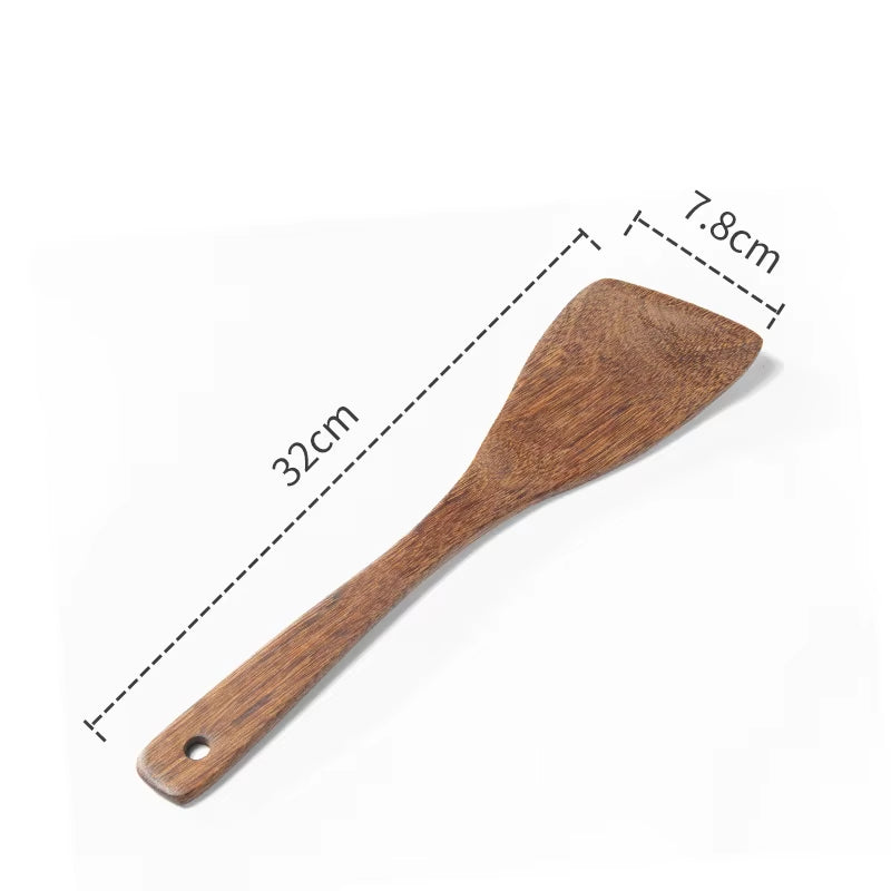 Kitchen Utensils Set Non-Stick Cookware for Kitchen Wooden Handle Soup Spoon Spatula Rice Spoon Shovel Kitchen Accessories