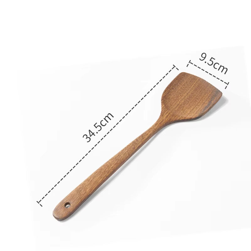 Kitchen Utensils Set Non-Stick Cookware for Kitchen Wooden Handle Soup Spoon Spatula Rice Spoon Shovel Kitchen Accessories