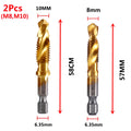 Hex Shank Titanium Plated HSS Screw Thread Metric Tap Drill Bits Screw Machine Compound Tap M3 M4 M5 M6 M8 M10 Hand Tools
